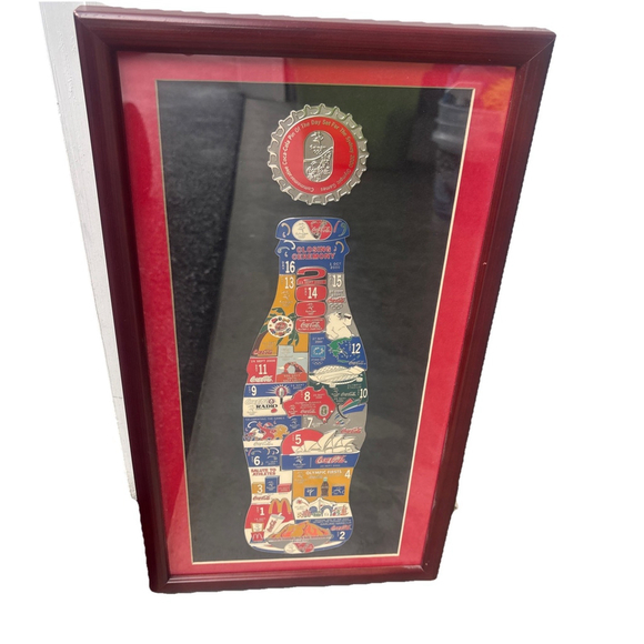 Sydney 2000 Olympic Coca-Cola Commemorative Pin Set Framed Limited Edition Vinta
